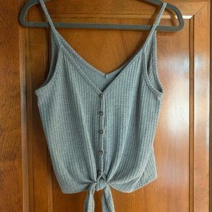 Grey tank top with buttons